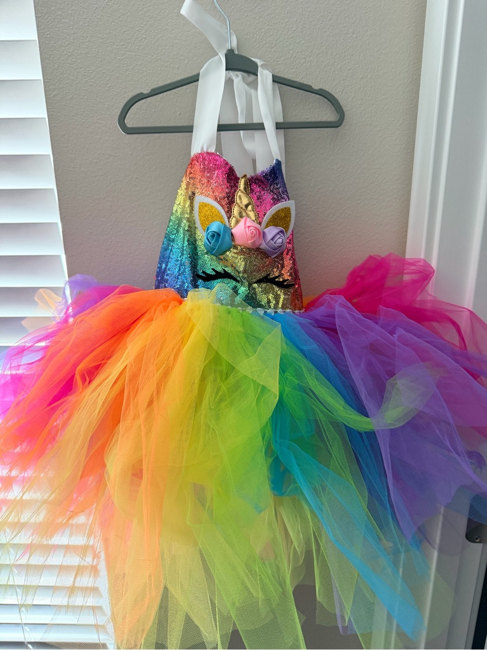 Rainbow Unicorn Tutu Dress Kids Costume - Multicolor